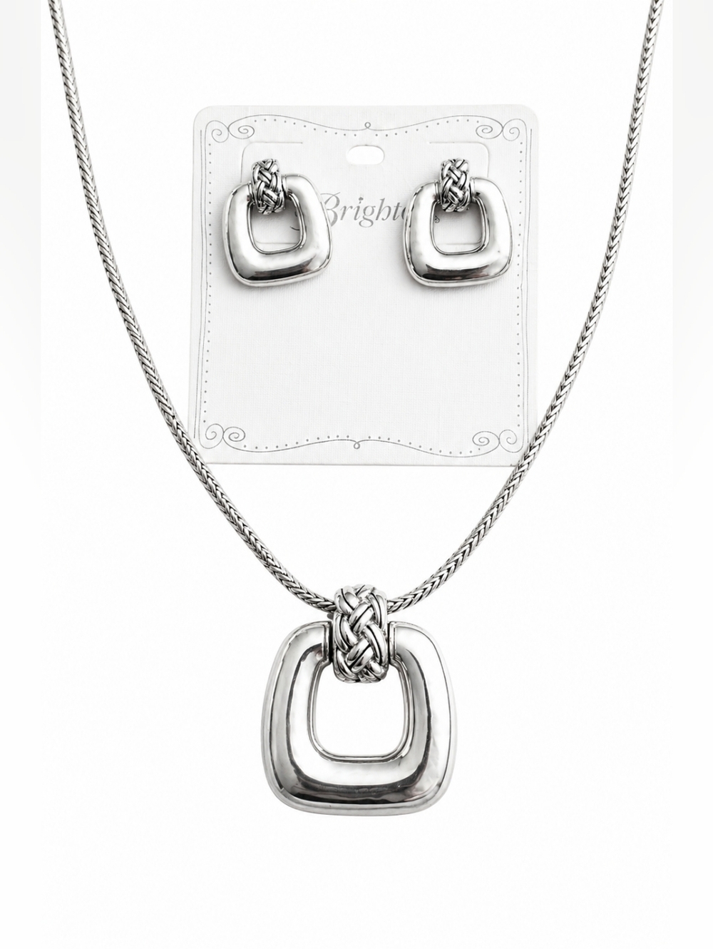 Brighton Interlock Necklace Earrings Set NWT